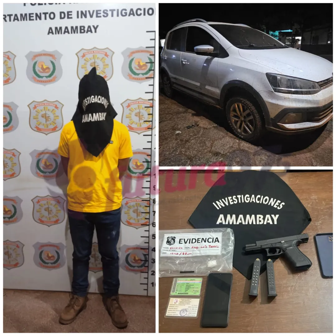 Hombre con antecedentes es aprehendido portando arma y cocaína en Amambay