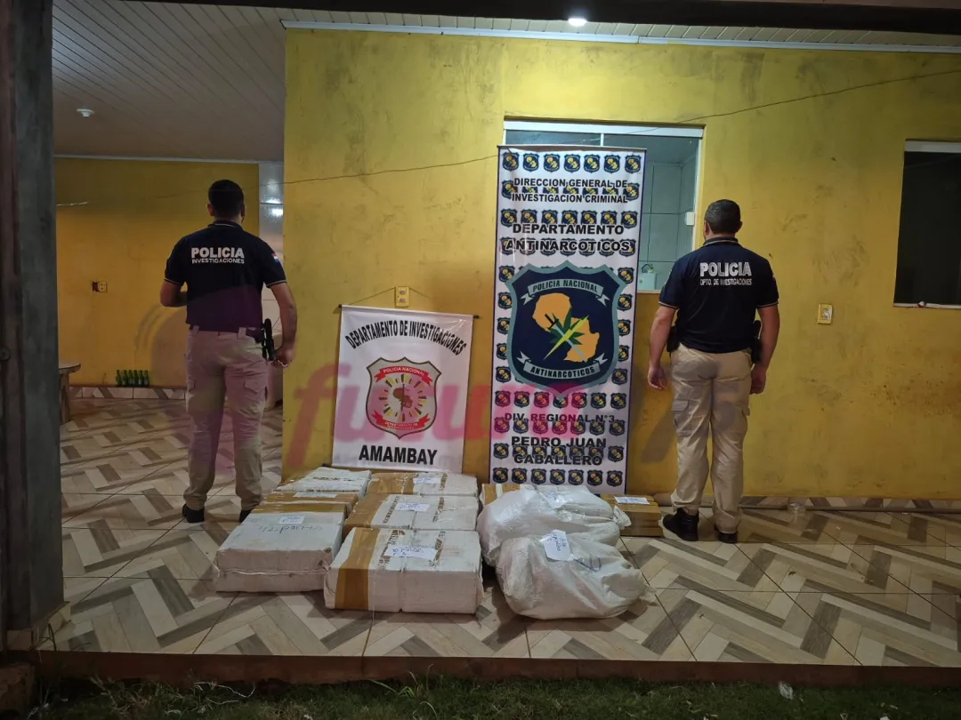 Policía allana vivienda e incauta 220 kilos de marihuana en Pedro Juan Caballero