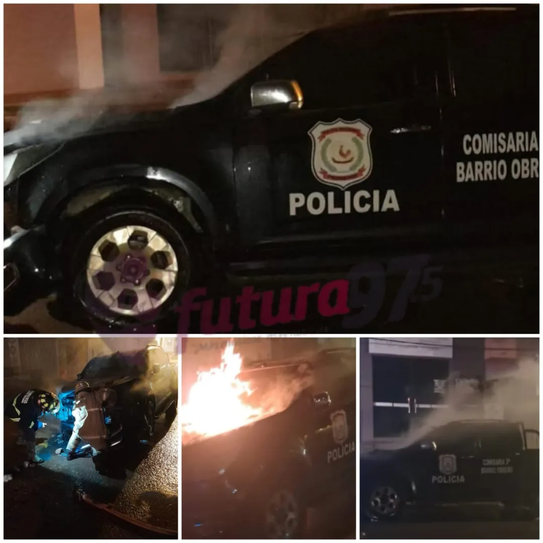 Incendio de patrullera en taller mecánico del Barrio San Antonio