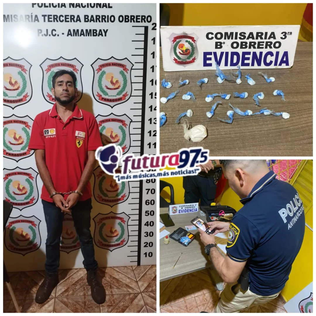 Hombre con orden de captura es detenido con 22 moñitos de cocaína en la vía pública