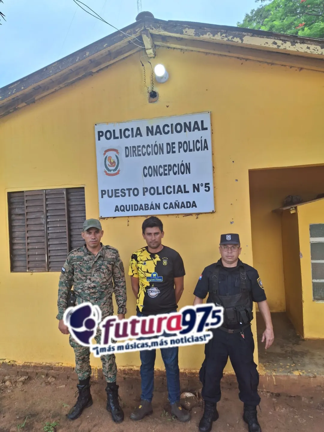 Trasladan a detenido a puesto policial de la Colonia Aquidabán Cañada