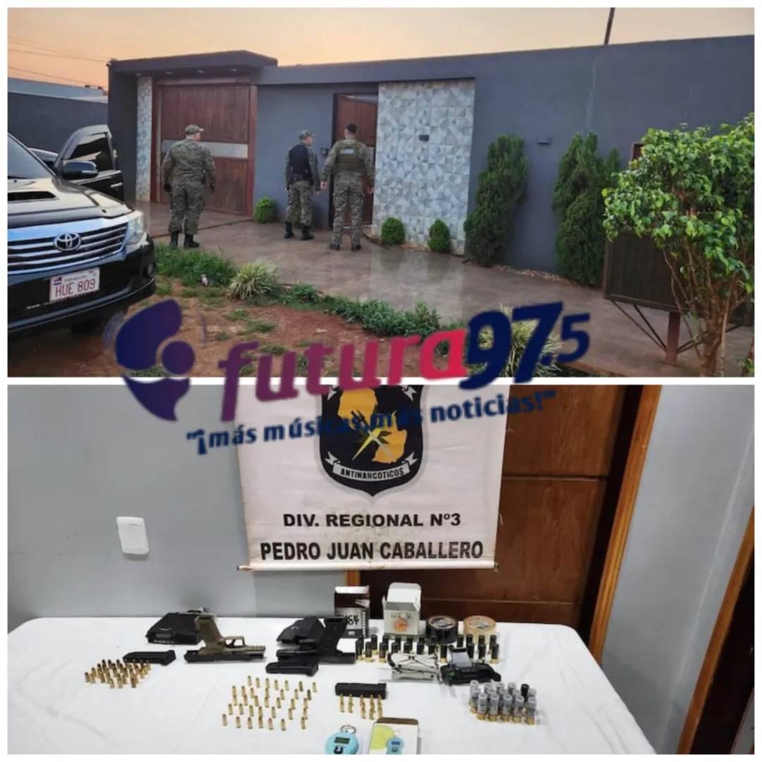 Incautan armas de fuego y otras evidencias en allanamientos simultáneos en Pedro Juan Caballero