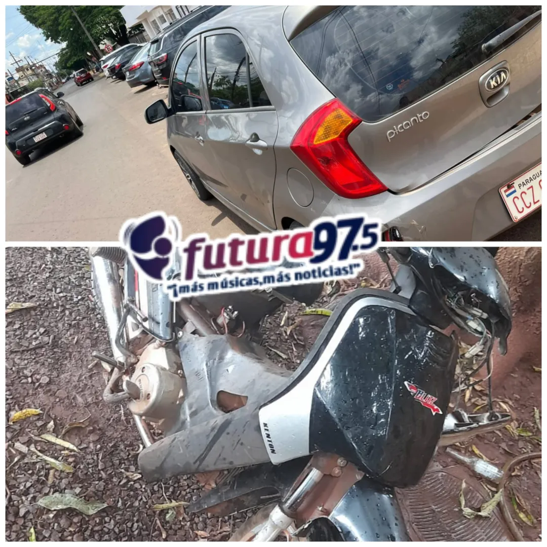 Motociclista colisiona contra vehículo y menor de 5 años sufre lesión