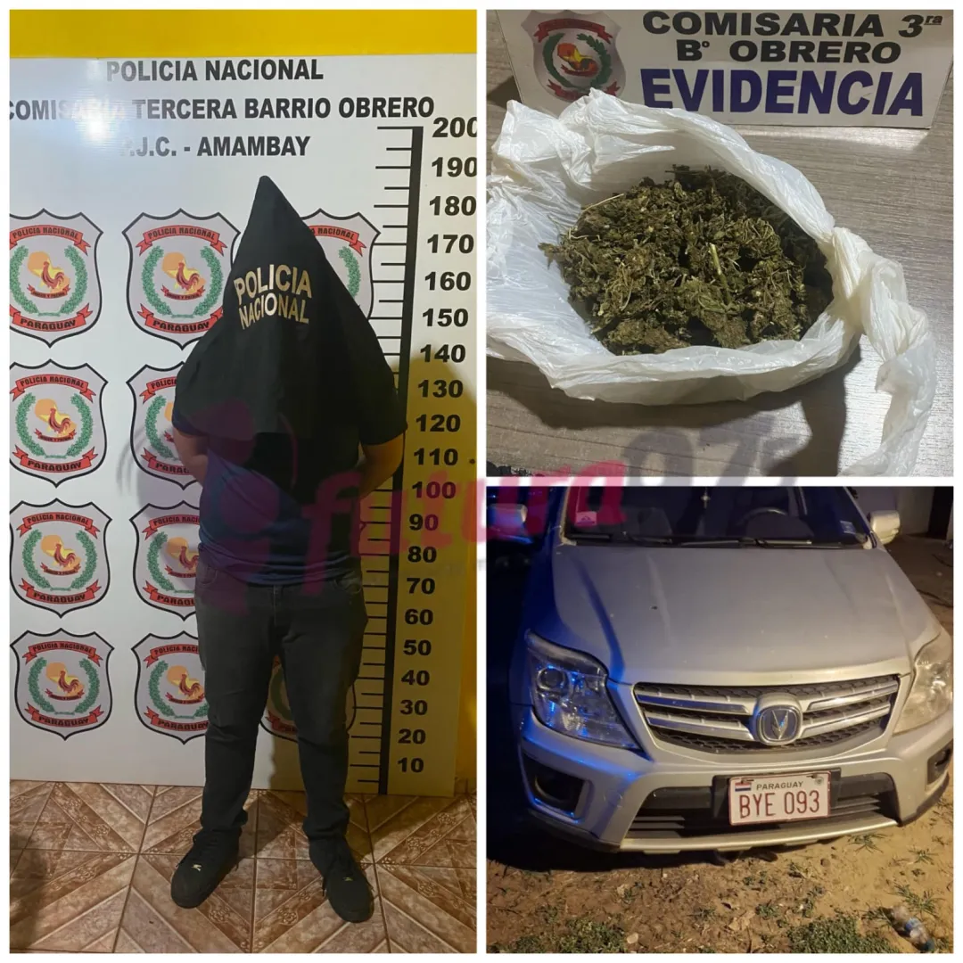 Joven aprehendido por posesión de marihuana en Pedro Juan Caballero