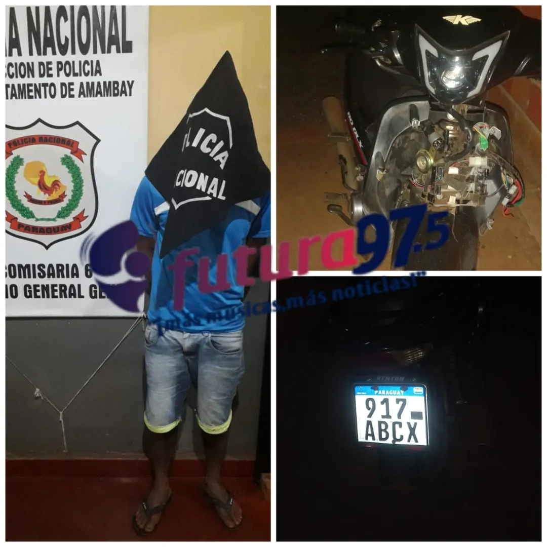 Aprehenden a un hombre tras hurtar una motocicleta, la cual fue recuperada