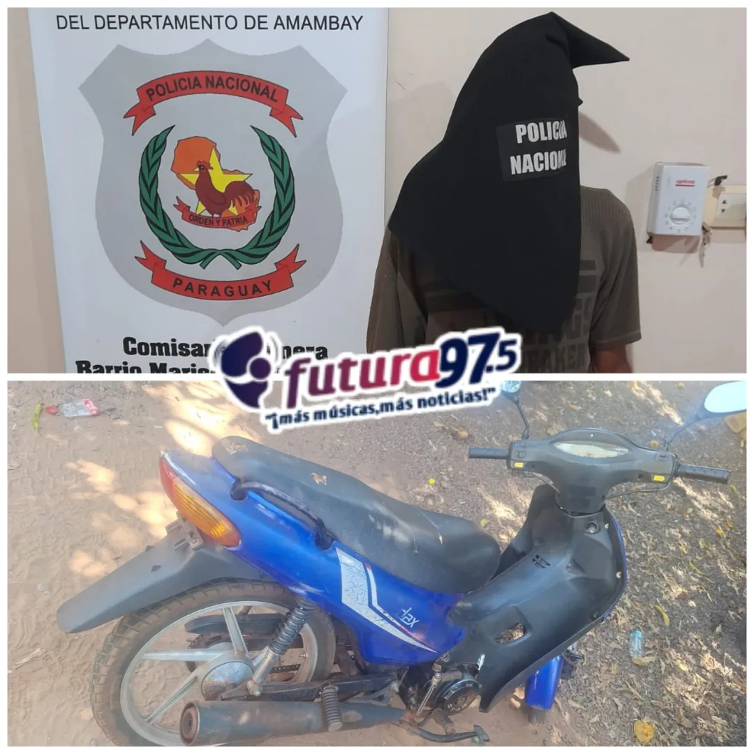 Brasileño aprehendido con motocicleta robada en su poder