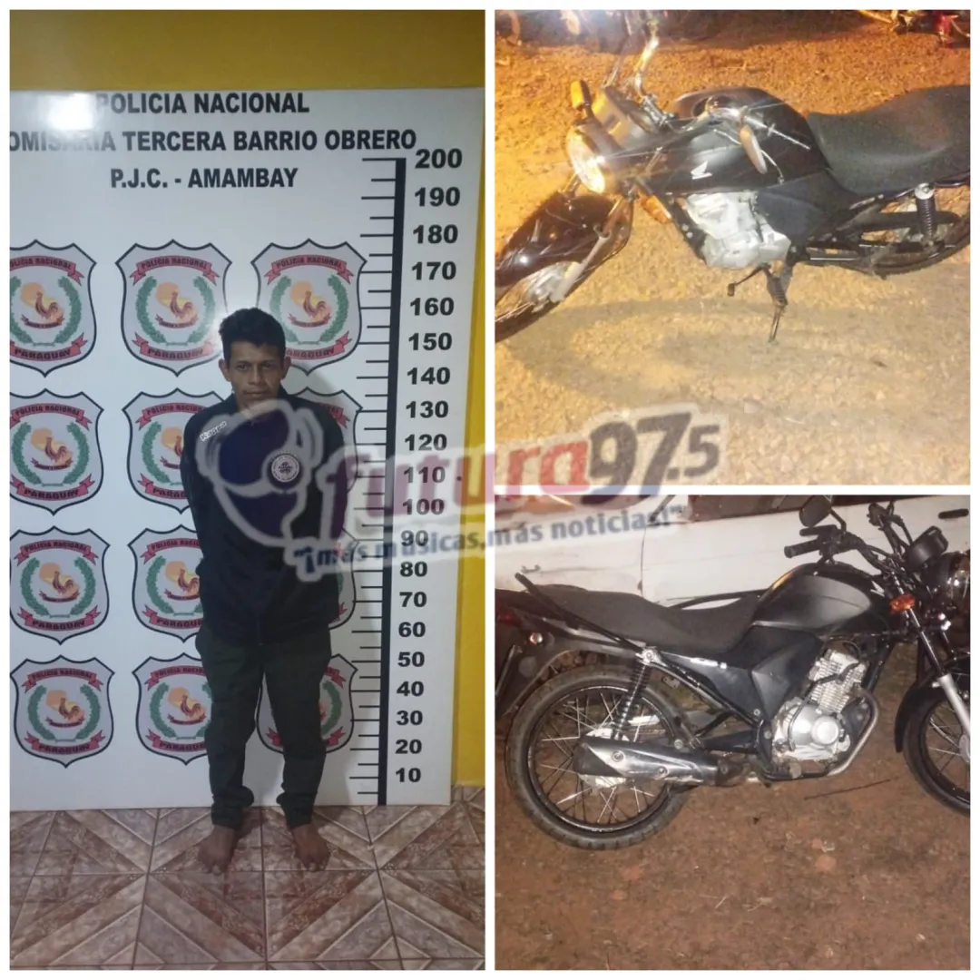 Tras persecución aprehenden a un sujeto por robo de motocicleta
