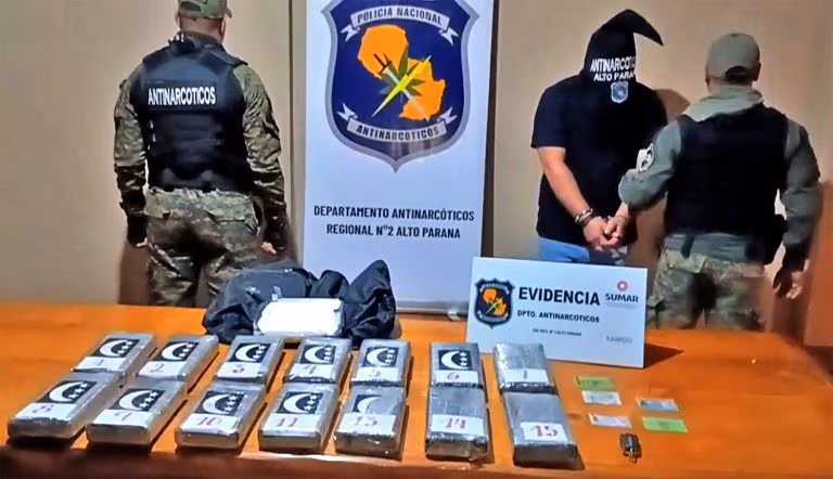 Incautan más de 17 kilos de cocaína pura durante allanamiento en Minga Guazú