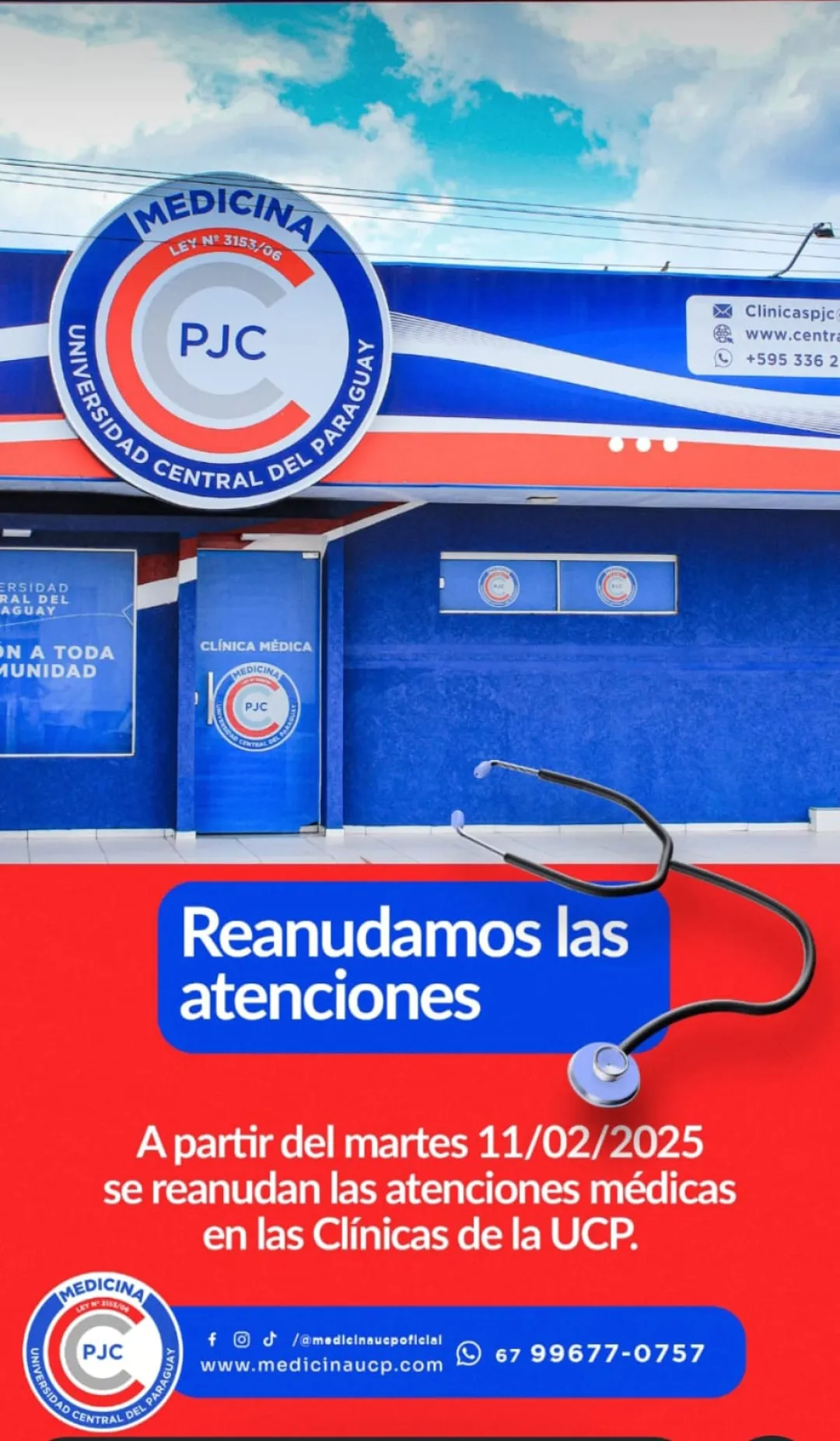 Clínica UCP reanuda sus atenciones médicas para toda la comunidad