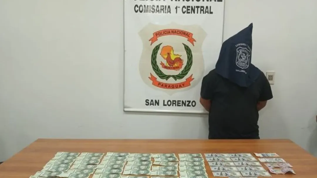 Policía detiene a un hombre por intentar cambiar dólares falsos en San Lorenzo
