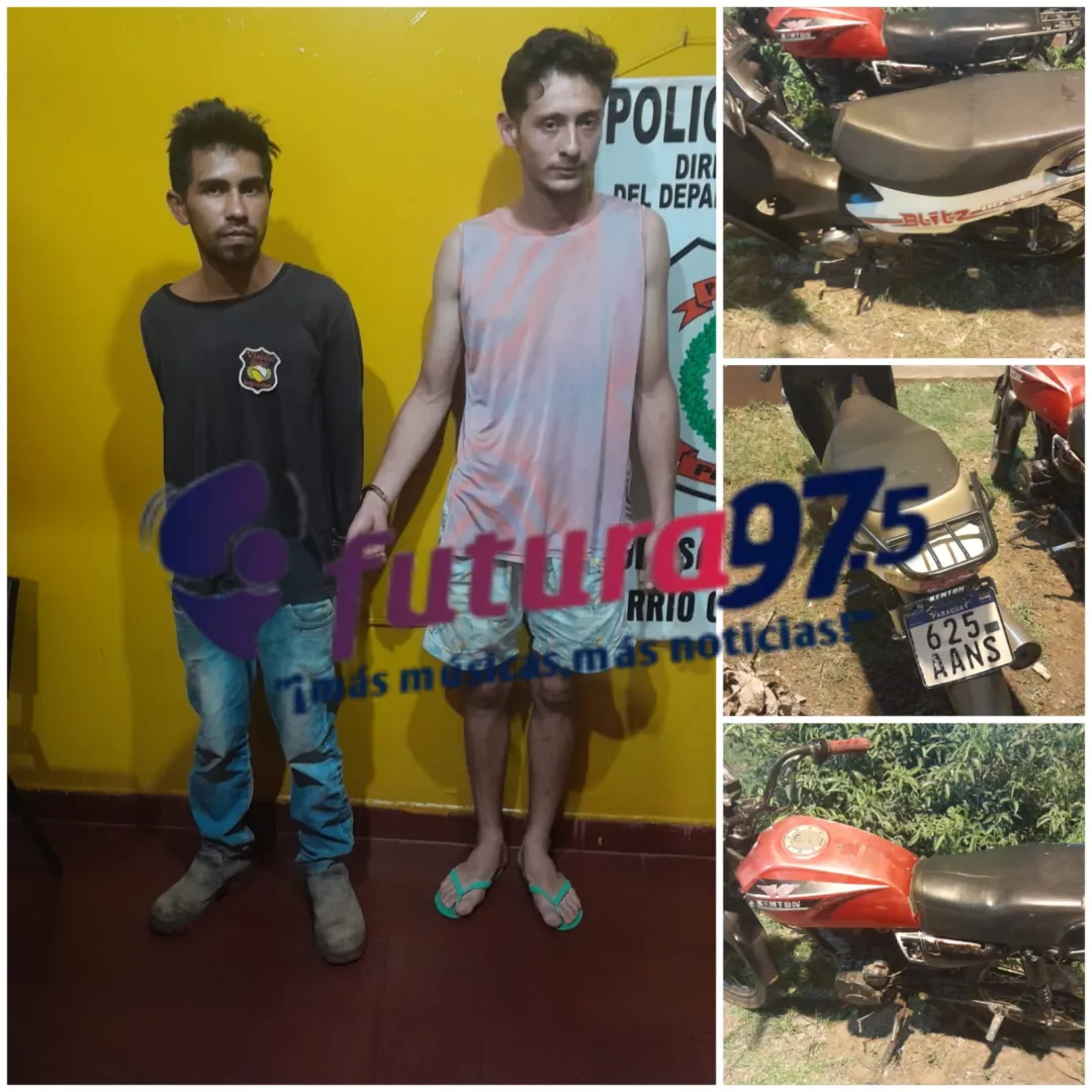 Aprehenden a dos personas por hurto de motocicleta y recuperan el biciclo.