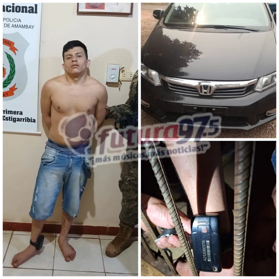 Brasileño aprehendido tras persecución policial por robo de automóvil