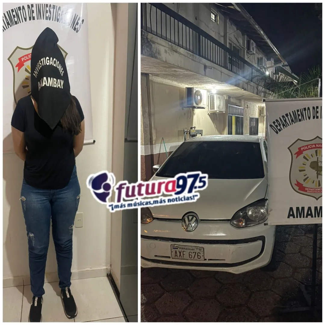 Mujer aprehendida por conducir vehículo supuestamente utilizado en hurto a tienda de celulares