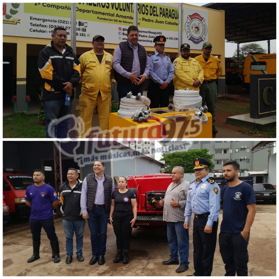 Gobernador de Amambay refuerza equipamiento de bomberos