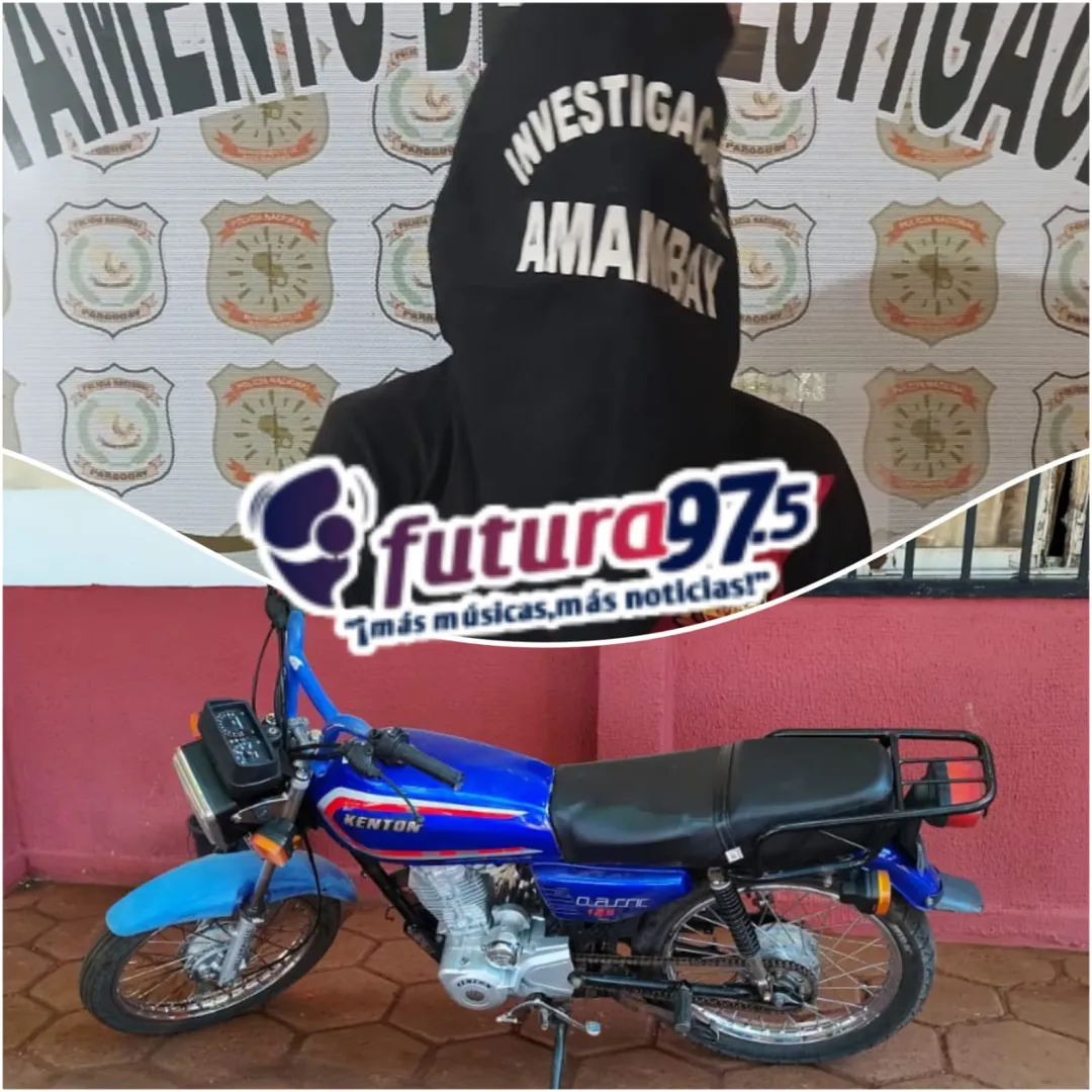 Persecución policial termina con la aprehensión de un hombre y la recuperación de una motocicleta hurtada en Yvy Yaú.