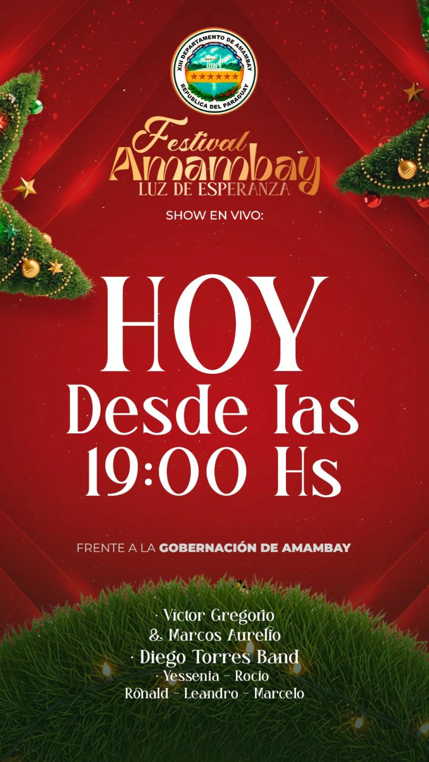 Hoy inicia el Festival “Amambay, Luz de Esperanza” frente a la Gobernación